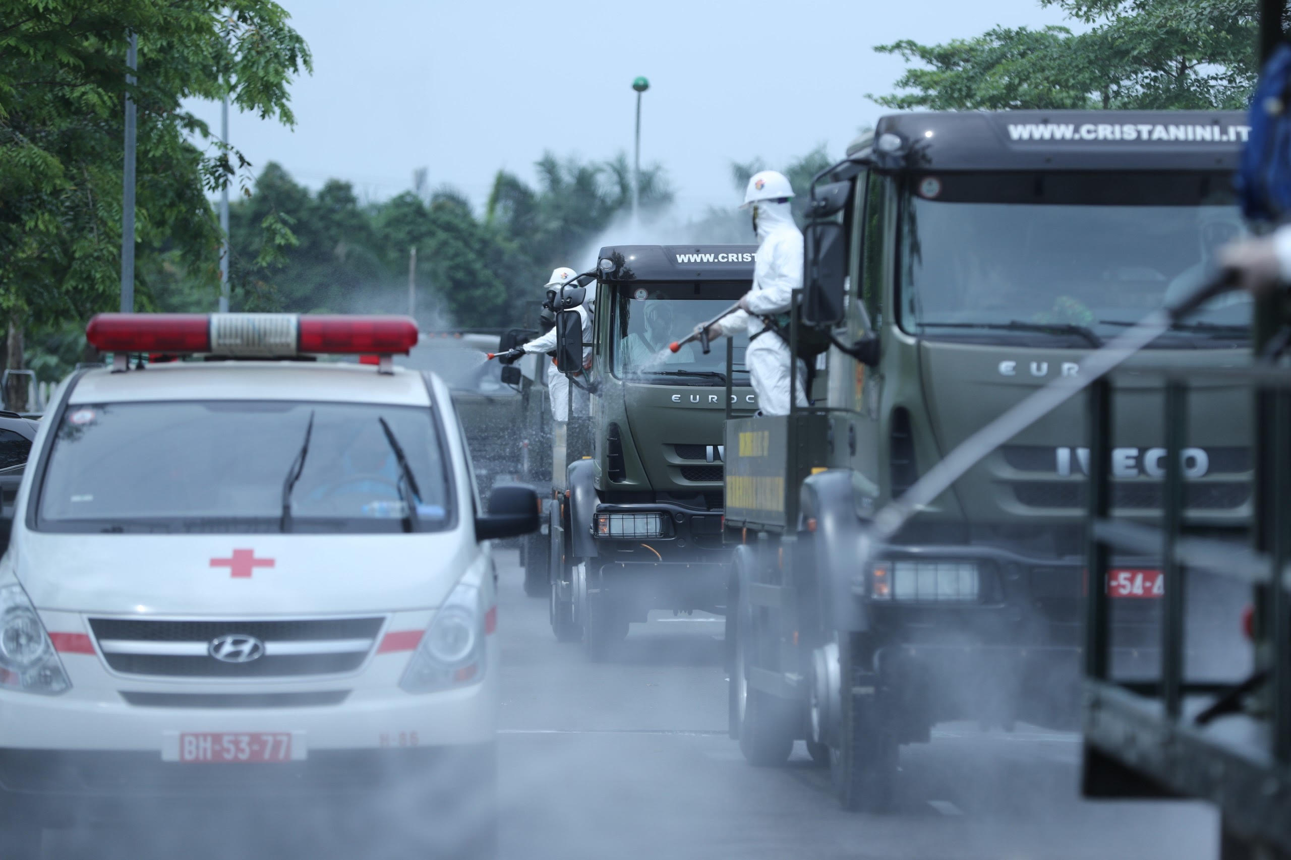 Vietnam’s top Covid-19 treating hospital disinfected 