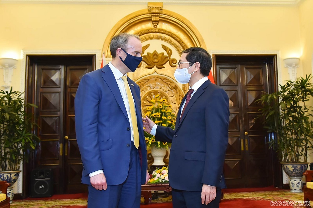 UK's Foreign Secretary Dominic Raab arrives in Hanoi for further economic ties 