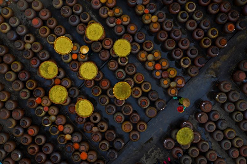 Aerial view of traditional soya sauce wins International Photo Award