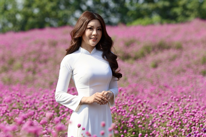 Getting lost in the romantic Amaratoide flower field in Hanoi