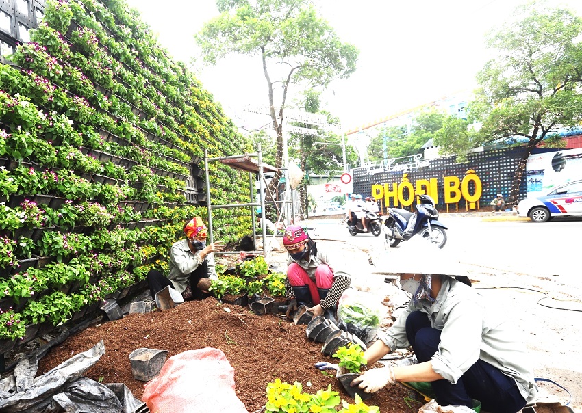 Trinh Cong Son pedestrian street embellished for the big national holiday