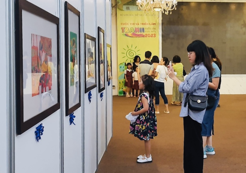 Children's winning artworks displayed in Hanoi  