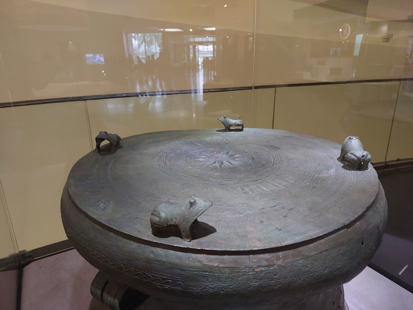 2,000-year-old bronze drums on display at Hanoi Museum