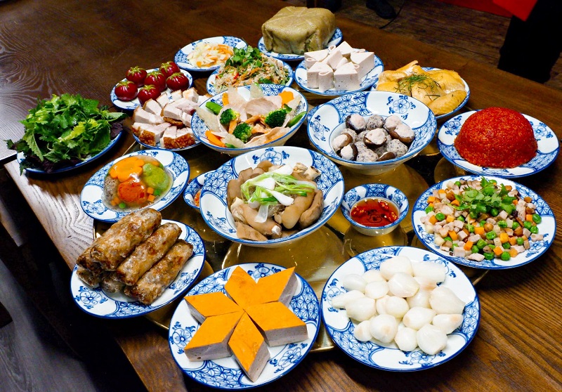 chinese new year food served