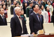 Vietnamese Party Chief Nguyen Phu Trong attends NA session