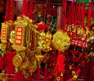 Hanoi's Old Quarter flower market overwhelmed with lucky red color