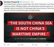 “South China Sea is not China’s maritime empire”: Mike Pompeo