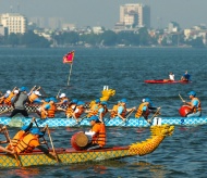 Hanoi Open Dragon Boat Racing Festival 2020 held on West Lake