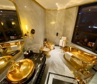 Inside the 24 carat-gold-coated hotel in Hanoi