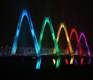 Nhat Tan bridge, longest steel cable-stayed bridge in Vietnam