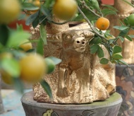 Golden buffalo carrying kumquat tree, a decorative product for 2021