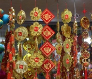 Red color covers Hanoi Old Quarter street ahead of Tet holiday