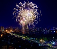 Firework display at a single venue in Hanoi