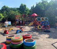 Hanoian children enjoy recycled playgrounds