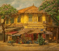 Hanoi in charming autumn with brushstrokes of an artist with dissabilities