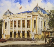 Hanoi's beauty through watercolors