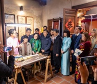 Hanoi visitors experience hand embroidery in downtown Hanoi