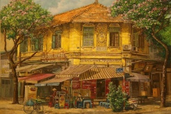 Hanoi in charming autumn with brushstrokes of an artist with dissabilities