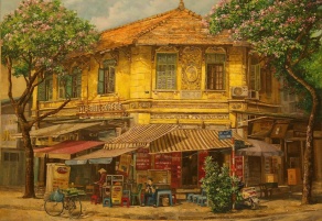 Hanoi in charming autumn with brushstrokes of an artist with dissabilities