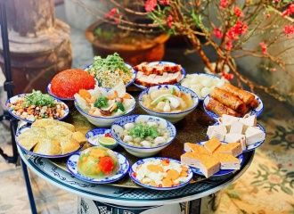 Traditional Hanoi food trays for Tet holiday