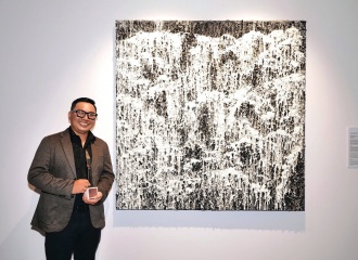 Coal and rice artwork on canvas wins international painting contest