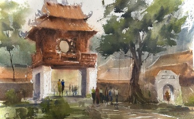 Temple of Literature inspired paintings on display