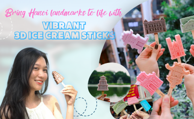 Promote Hanoi landmarks with vibrant 3D ice cream